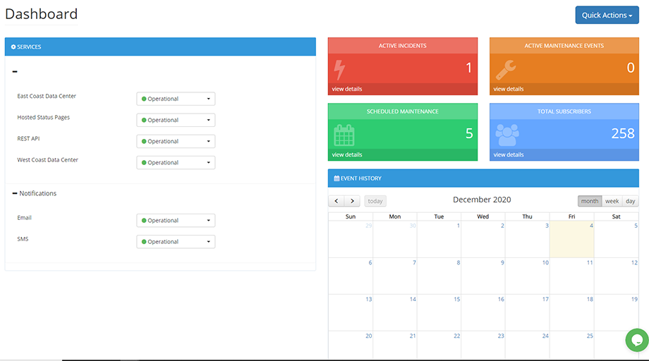 Status Page Dashboard